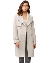 SOIA & KYO Antonina Knee-length Double-breasted Coat In Pearl - Multicolour