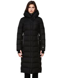 SOIA & KYO Talyse Maxi-length Brushed Down Coat In Black
