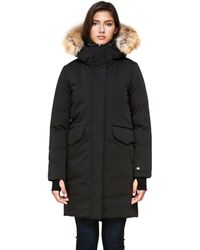 SOIA & KYO Payton Straight-fit Classic Down Coat In Black