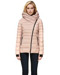 SOIA & KYO Jacinda Lightweight Down Coat With Hood In Quartz - Natural