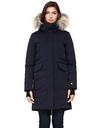SOIA & KYO Payton Straight-fit Classic Down Coat In Indigo - Blue