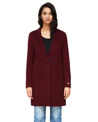 SOIA & KYO Ezme Straight-fit Double-face Wool Coat In Oxblood - Red