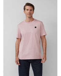 S.oliver - T-Shirt aus merzerisierter Baumwolle mit Label-Patch - Lyst