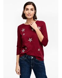 S.oliver Baumwollshirt mit Metallic-Print - Rot
