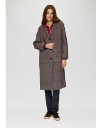 S.oliver - Wollmantel im Relaxed Fit mit Rippbündchen - Lyst