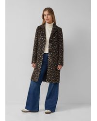 S.oliver - Wollmixmantel mit Leo-Muster und Eingrifftaschen - Lyst