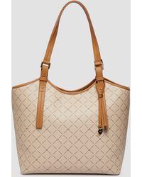 S.oliver - Geräumiger Shopper in Leder-Optik mit Logo-Print - Lyst