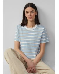 S.oliver - Verkürztes Baumwoll-T-Shirt mit Streifen - Lyst
