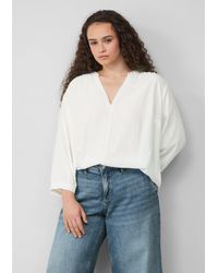 QS - Bluse aus Viskose mit Smok-Detail - Lyst