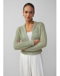 S.oliver - Blouson aus Ajourstrick mit Pailletten - Lyst