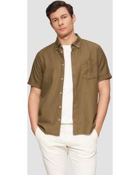 S.oliver - Regular Fit: Kurzarm-Hemd aus Lyocellmix mit Button-Down-Kragen - Lyst