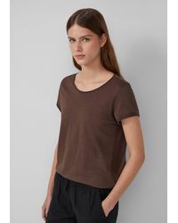 S.oliver - T-Shirt mit Rollkanten und Flammgarnstruktur - Lyst