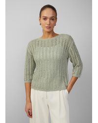S.oliver - Semitransparenter Pullover aus Ajourstrick mit Pailletten - Lyst