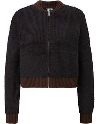 QS - Flauschige Blouson-Strickjacke - Lyst