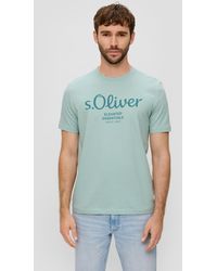 S.oliver - T-Shirt aus Baumwolle mit Label-Print - Lyst