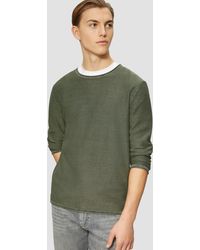 QS - Gewaschener Strickpullover mit Rollkante - Lyst