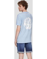 QS - T-Shirt mit Front- und Rückenprint - Lyst