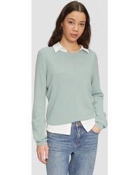 QS - Strickpullover mit Struktur aus Viskosemix - Lyst