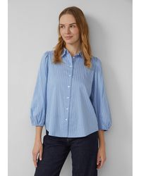 S.oliver - Gestreifte Hemdbluse mit 3/4-Arm und Raffung - Lyst