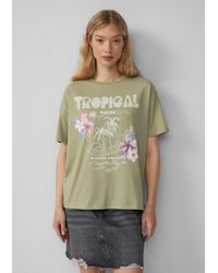 QS - Lässiges T-Shirt mit Frontprint - Lyst