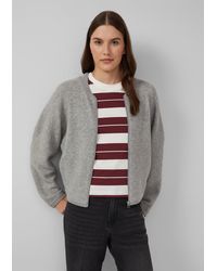 S.oliver - Weiche Strickjacke aus Wollmix mit Rippbündchen - Lyst