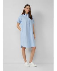 S.oliver - Lässiges Popeline-Kleid mit Hemdkragen und Eingrifftaschen - Lyst