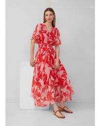 S.oliver - Maxikleid aus Chiffon mit gesmokter Taille - Lyst