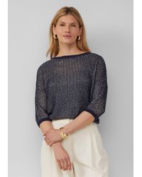 S.oliver - Lockerer Strickpullover in Bicolor-Optik mit U-Boot-Ausschnitt - Lyst