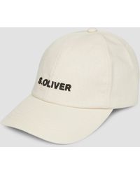 S.oliver - Kappe aus Leinenmix mit Logo-Stickerei - Lyst