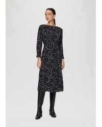 S.oliver - Plissee-Kleid mit Bindegürtel und Herz-Print - Lyst