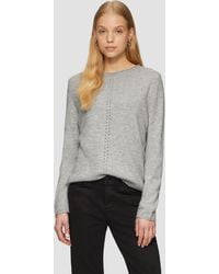 QS - Weicher Strickpullover mit Ajour-Detail - Lyst