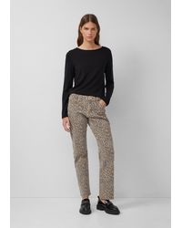 S.oliver - Karolin: Regular Fit / Mid Rise / Straight Leg mit Leo-Print - Lyst