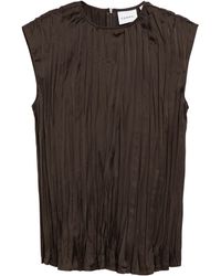 Comma, - Blusentop Aus Crinkled Plissée - Lyst