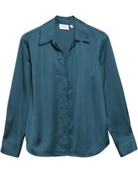 Comma, - Satin-Bluse Aus Viskosemix - Lyst