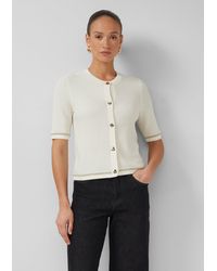 S.oliver - Kurzarm-Strickjacke Mit Glitzergarn Und Strukturmuster - Lyst