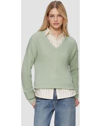 QS - Pullover mit Strukturmuster und V-Ausschnitt - Lyst