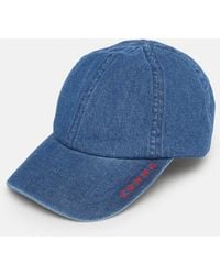 Comma, - Denim-Cap Mit Stickerei - Lyst