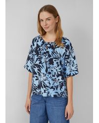 S.oliver - Strukturierte Bluse aus Viskosemix mit Raffung - Lyst