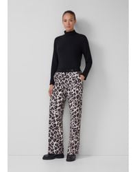 S.oliver - Wide-Leg-Hose aus Scuba mit Logo-Gummibund - Lyst