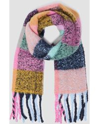 S.oliver - Schal mit Fransen und mehrfarbigem Karo-Muster - Lyst