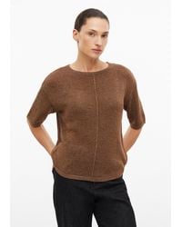S.oliver - Kurzarm-Strickpullover Mit Glitzergarn - Lyst