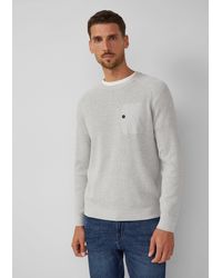S.oliver - Strickpullover mit Brusttasche und Druckknopf - Lyst