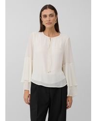 S.oliver - Tunika-Bluse mit fließenden Volant-Ärmeln - Lyst