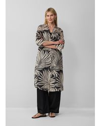 S.oliver - Semitransparente Longbluse mit All-over-Print - Lyst