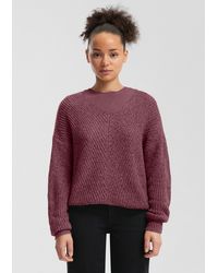 QS - Melierter Pullover mit überschnittener Schulter - Lyst