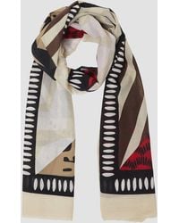 S.oliver - Tuch mit All-over-Print und Fransen - Lyst