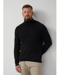 S.oliver - Strukturmix-Pullover aus reiner Baumwolle mit Rollkragen - Lyst