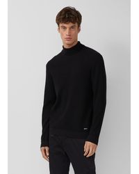 S.oliver - Strukturmix-Pullover aus reiner Baumwolle mit Rollkragen - Lyst