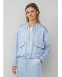 S.oliver - Satin-Blouson mit aufgesetzten Taschen und elastischem Saum - Lyst