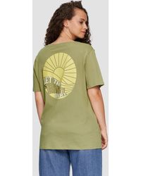 QS - T-Shirt aus Baumwolle mit Print-Detail - Lyst